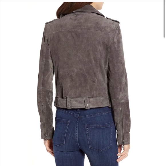 Blank NYC Suede Moto Jacket in French Grey - Picture 3 of 6